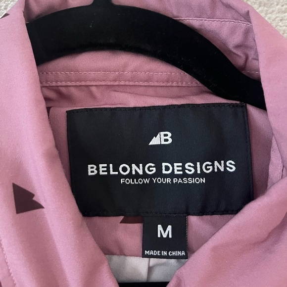 Belong Designs Follow you Passion Button Down Mauve Purple Shirt Size M Gorpcore - Picture 3 of 3